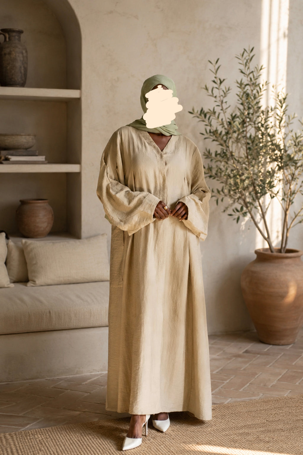 Eleganter Leinen-Viskose-Kimono