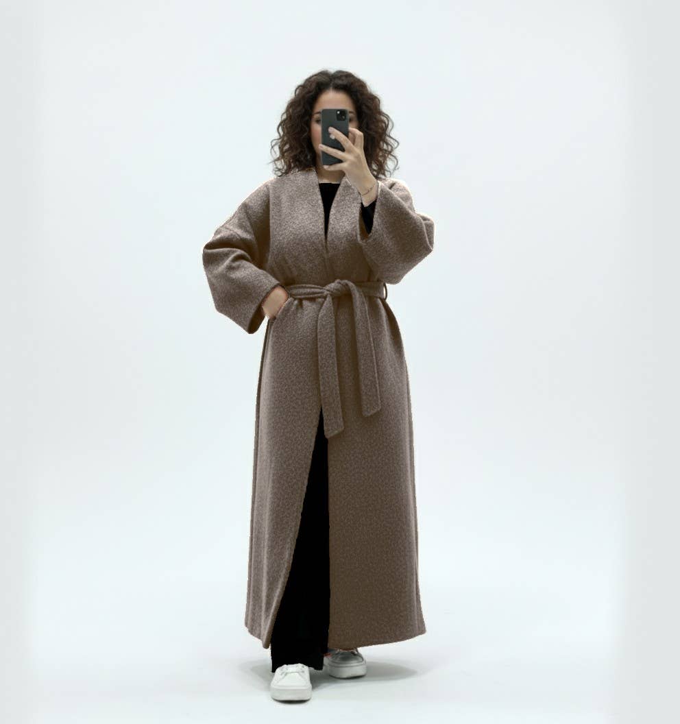 Langer Wollmantel mit Gürtel 🧶 🧥