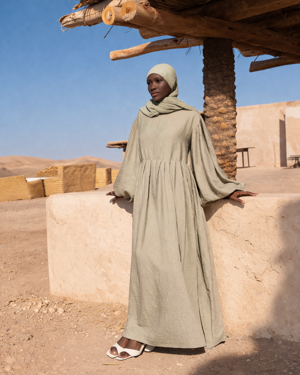 Leinen-Viskose Abaya - leichte Sommer Abaya locker & elegant