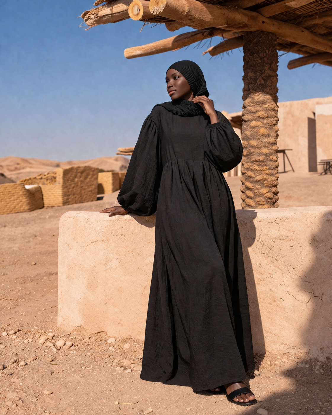 Leinen-Viskose Abaya - leichte Sommer Abaya locker & elegant