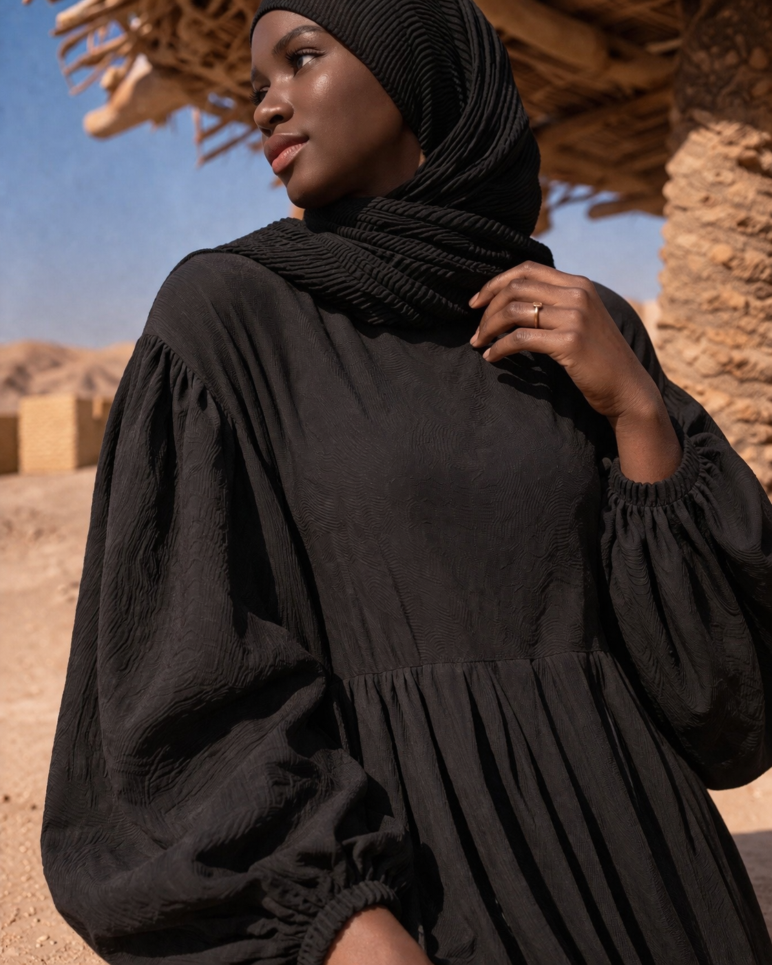 Leinen-Viskose Abaya - leichte Sommer Abaya locker & elegant