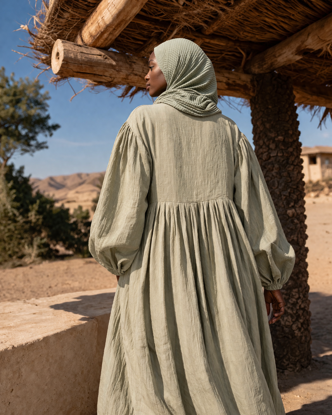 Leinen-Viskose Abaya - leichte Sommer Abaya locker & elegant