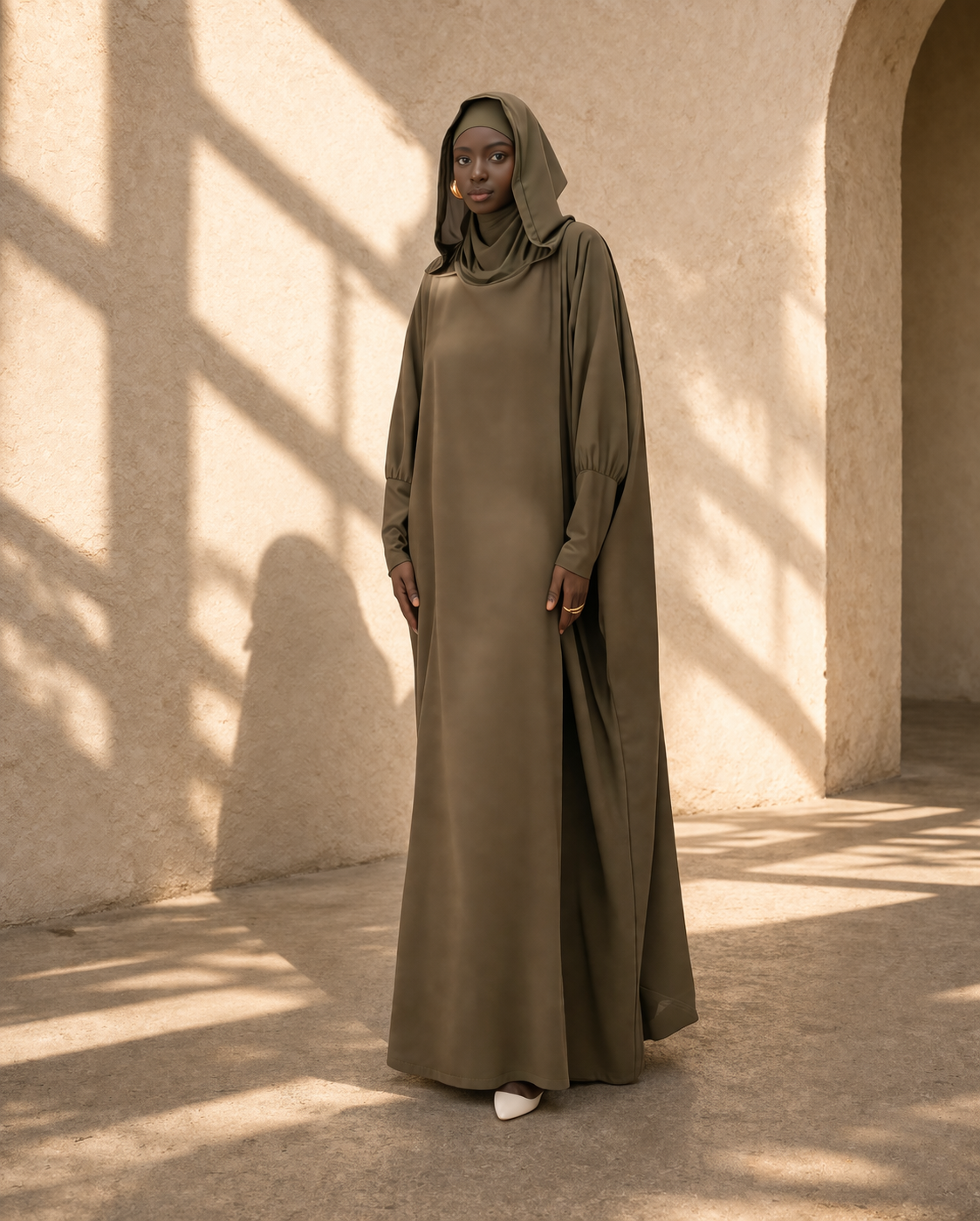 Gebetskleid Premium - Jilbab mit Kapuze lang & blickdicht