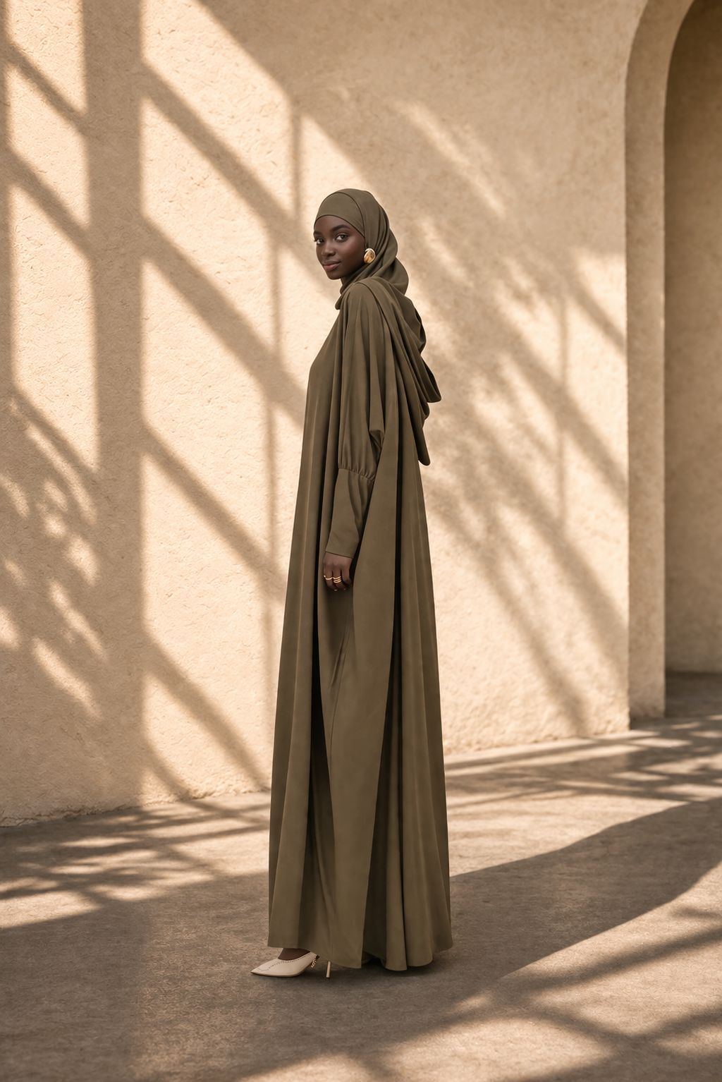 Gebetskleid Premium - Jilbab mit Kapuze lang & blickdicht