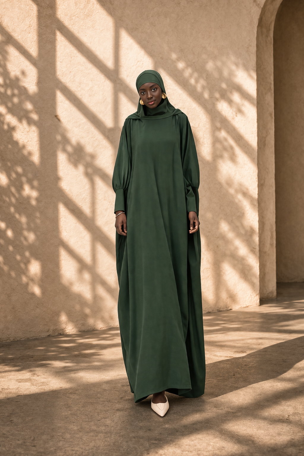 Gebetskleid Premium - Jilbab mit Kapuze lang & blickdicht