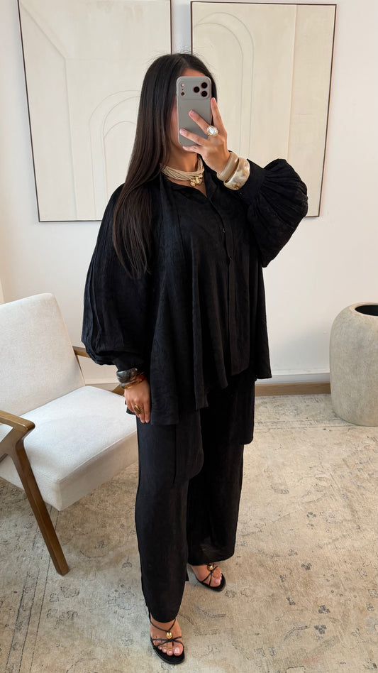 Viskose Zweiteiler mit Jacquard-Muster