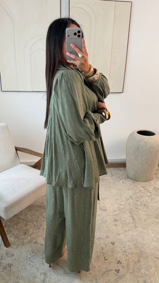 Viskose Zweiteiler mit Jacquard-Muster