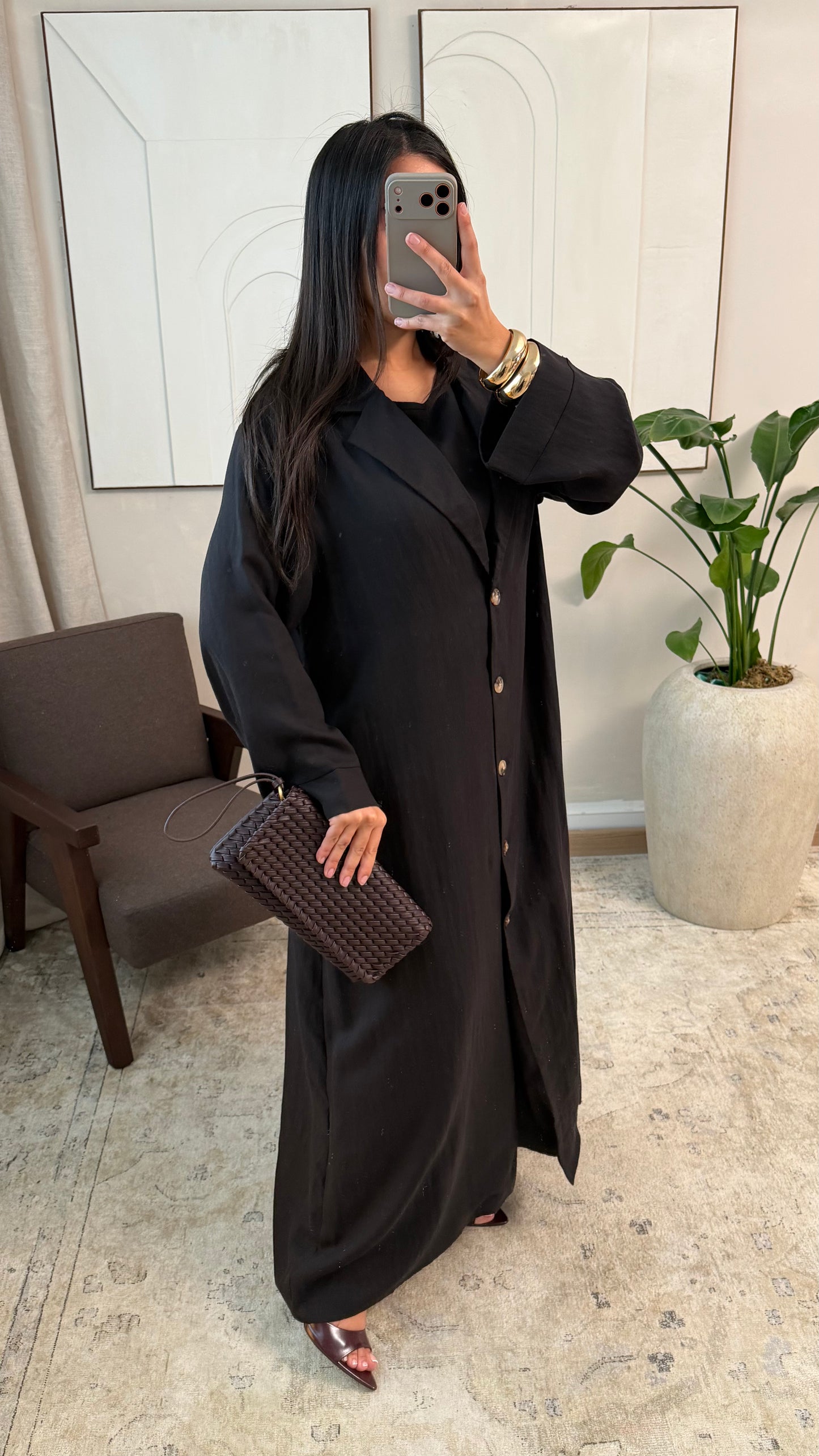 Tencel-Viskose Kimono mit Unterkleid - 143cm lang