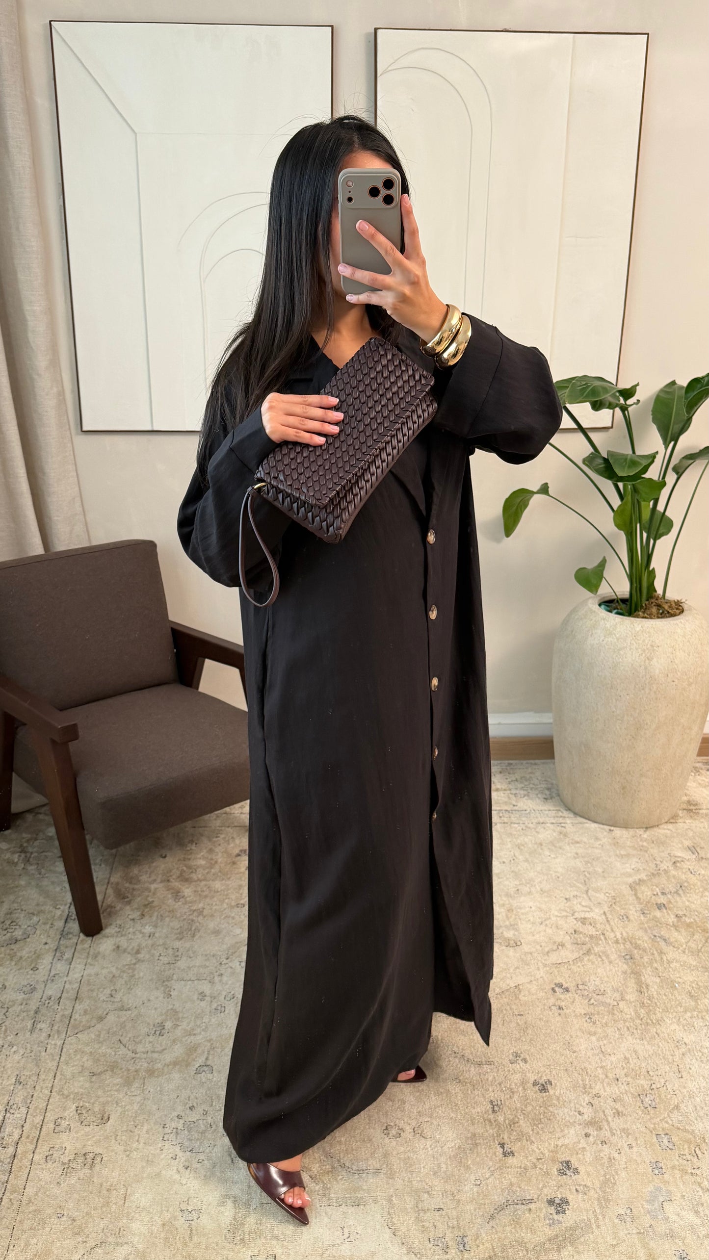 Tencel-Viskose Kimono mit Unterkleid - 143cm lang