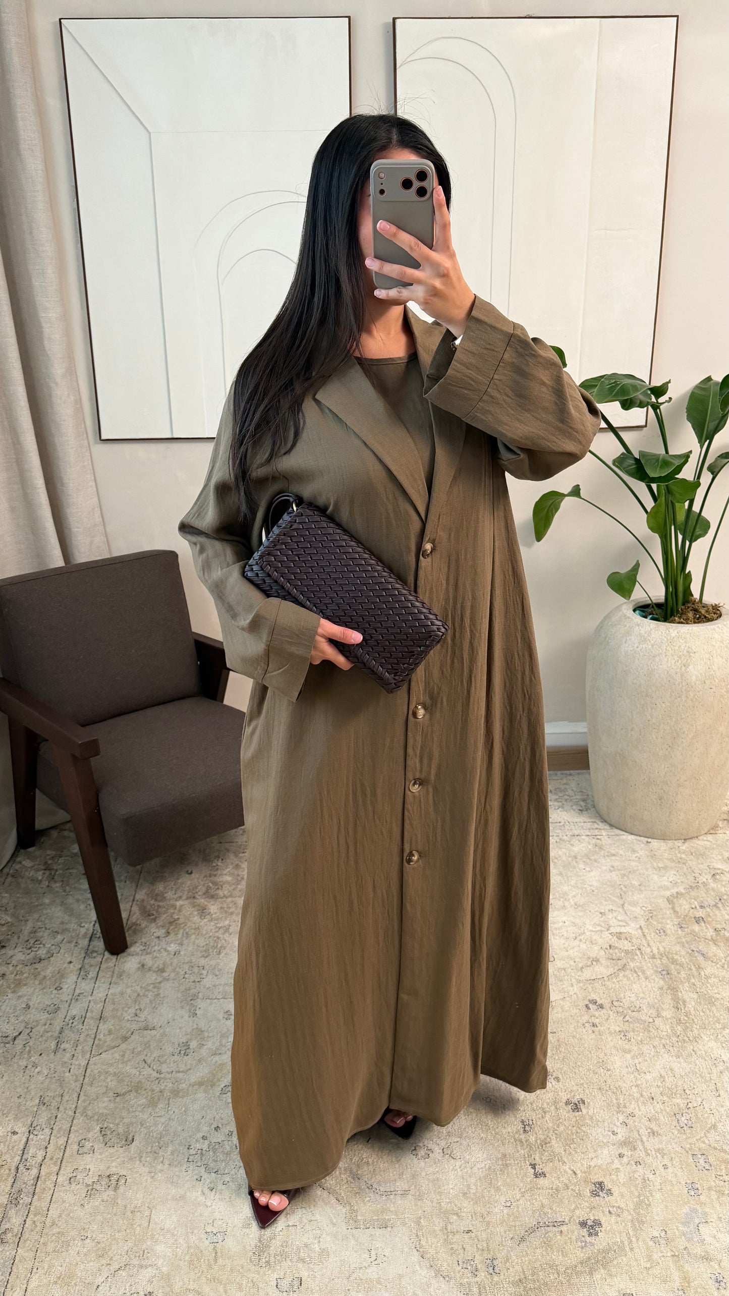Tencel-Viskose Kimono mit Unterkleid - 143cm lang