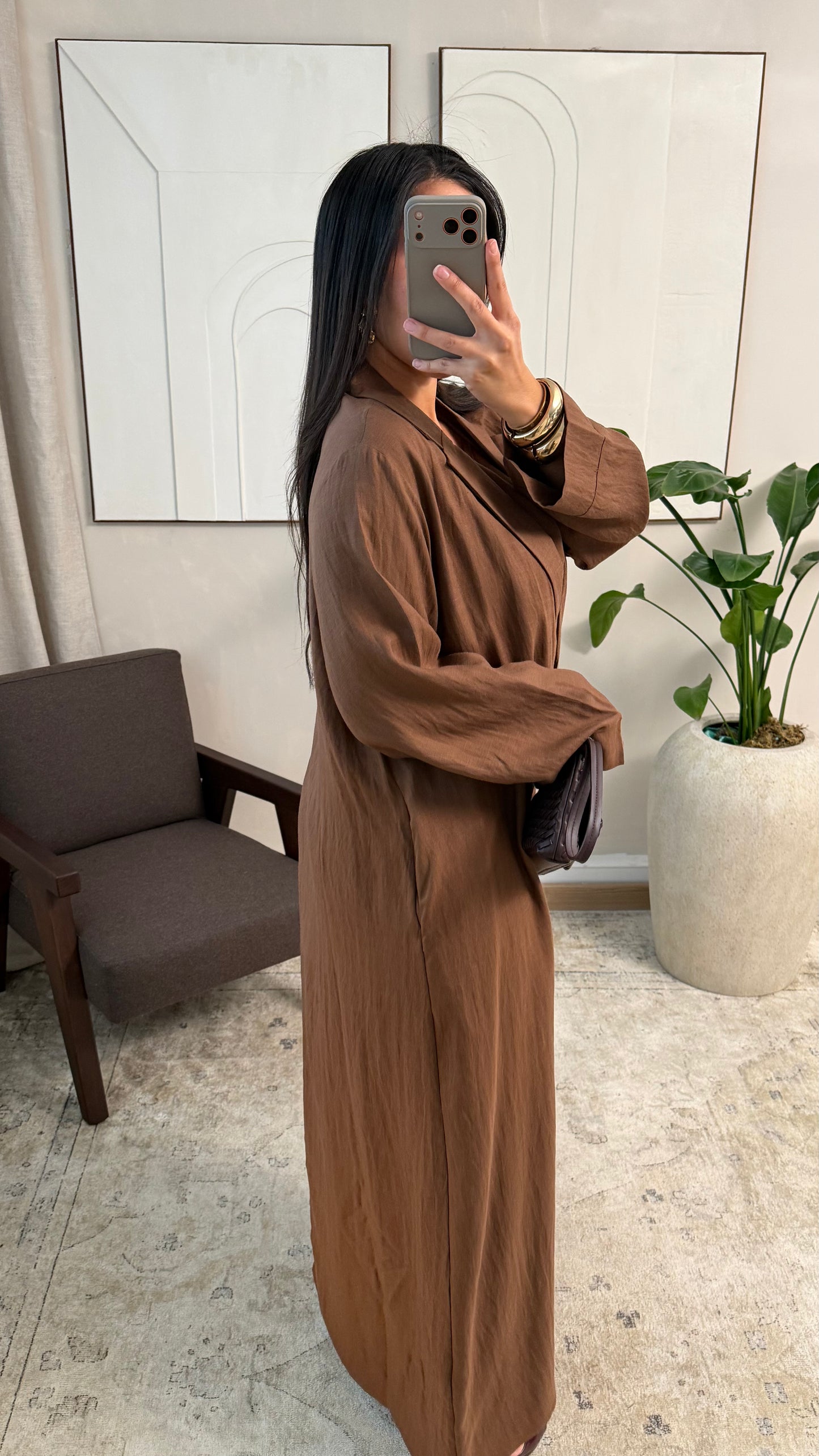 Tencel-Viskose Kimono mit Unterkleid - 143cm lang