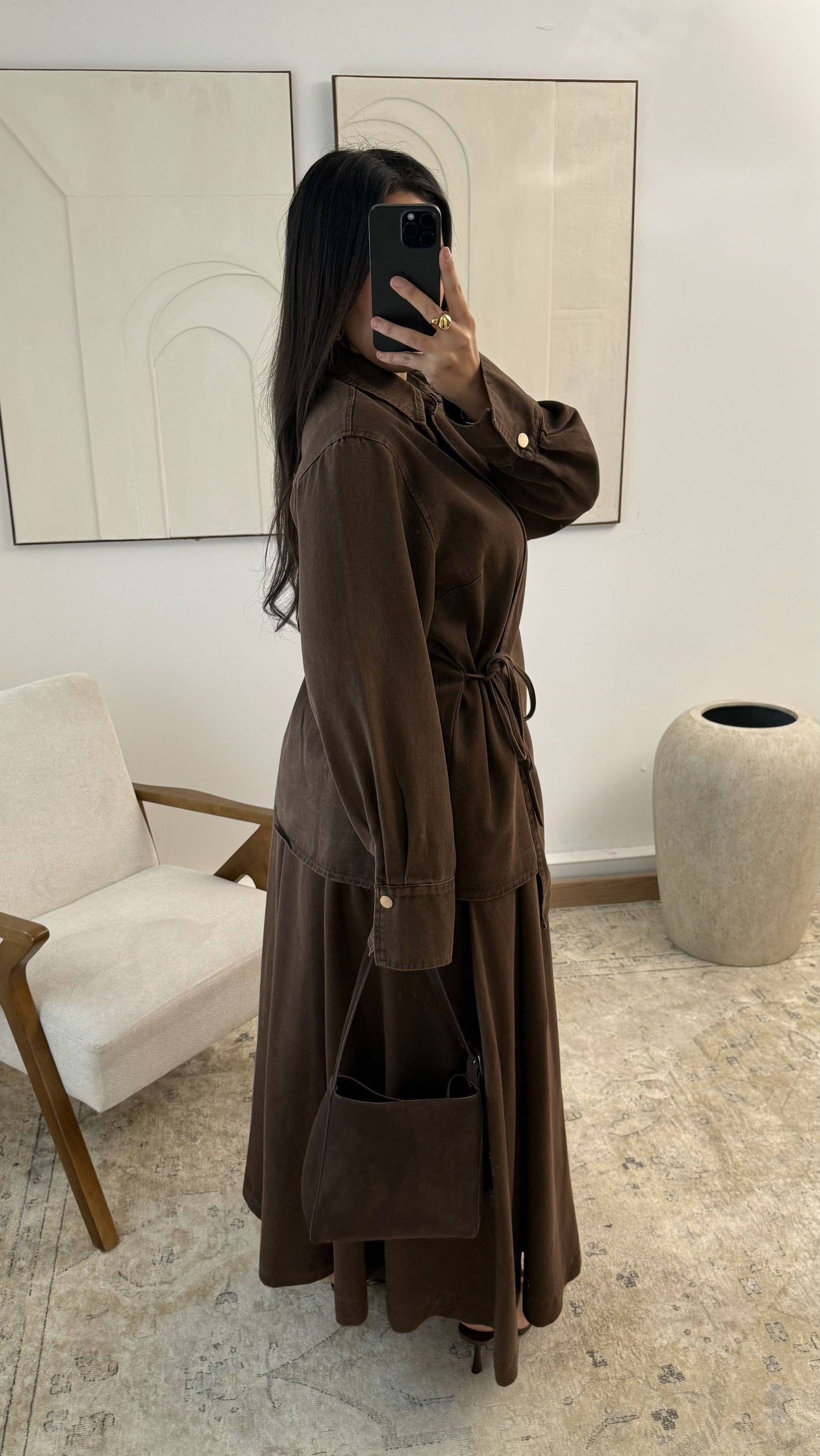 Modest Denim Set – Zweiteiliges Jeans Set mit Rock & Hemd