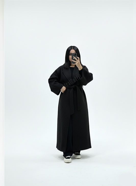 Langer Wollmantel mit Gürtel 🧶 🧥